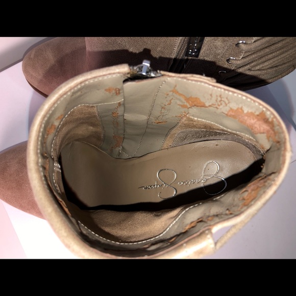 Womens JESSICA SIMPSON Caysy Tieback Booties Slater Taupe Boots Sz 11M Read Desc - Picture 4 of 8